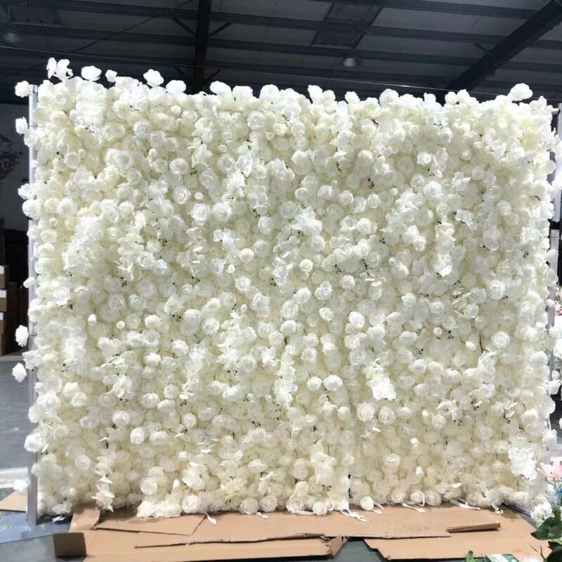 White orchids & Roses Artificial flower wall