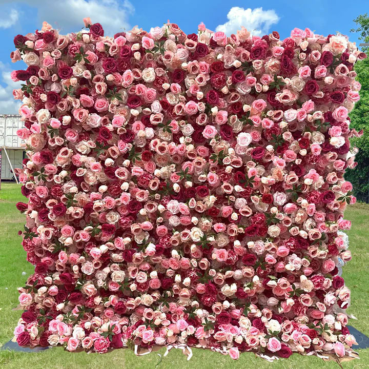 Artificial Flower Wall Rolling Up Curtain Flower