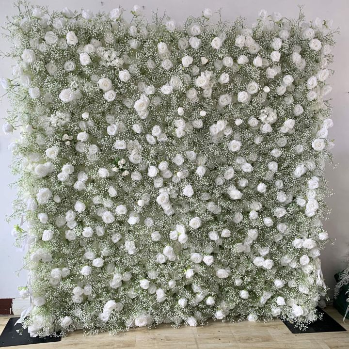 Artificial Flower Wall Rolling Up Curtain Flower Wall
