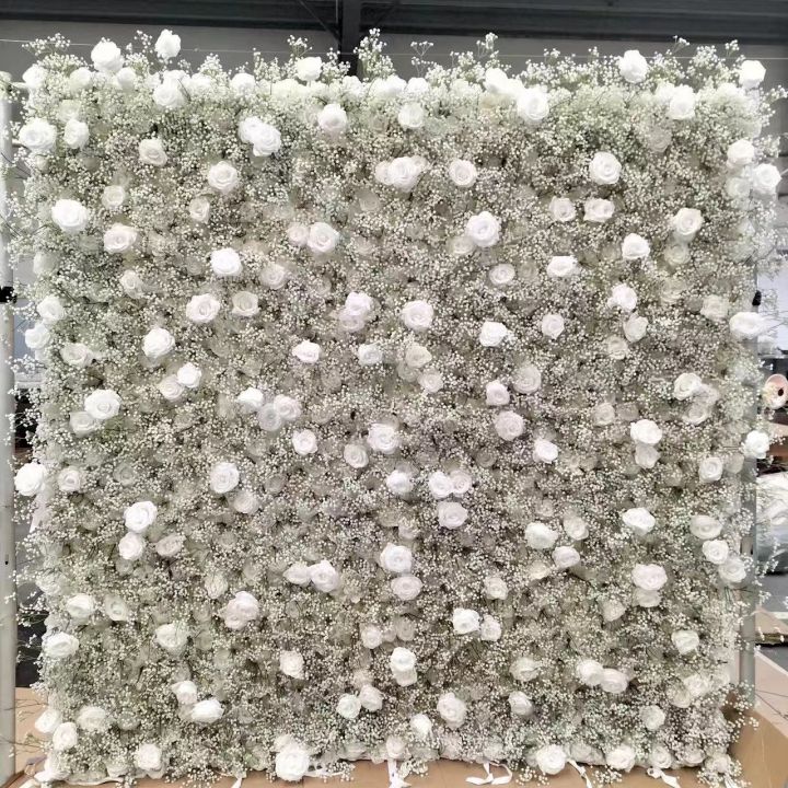 Artificial Flower Wall Rolling Up Curtain Flower Wall