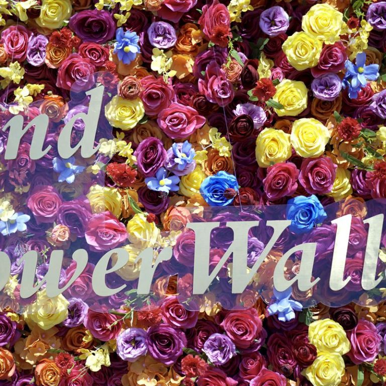 W032 8*8 ft 5D colorful wild flower wall fabric panel for wedding event party decor