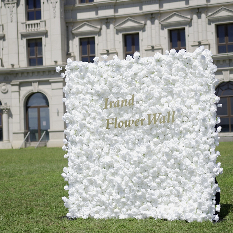 White Rose Artificial Flower Wall