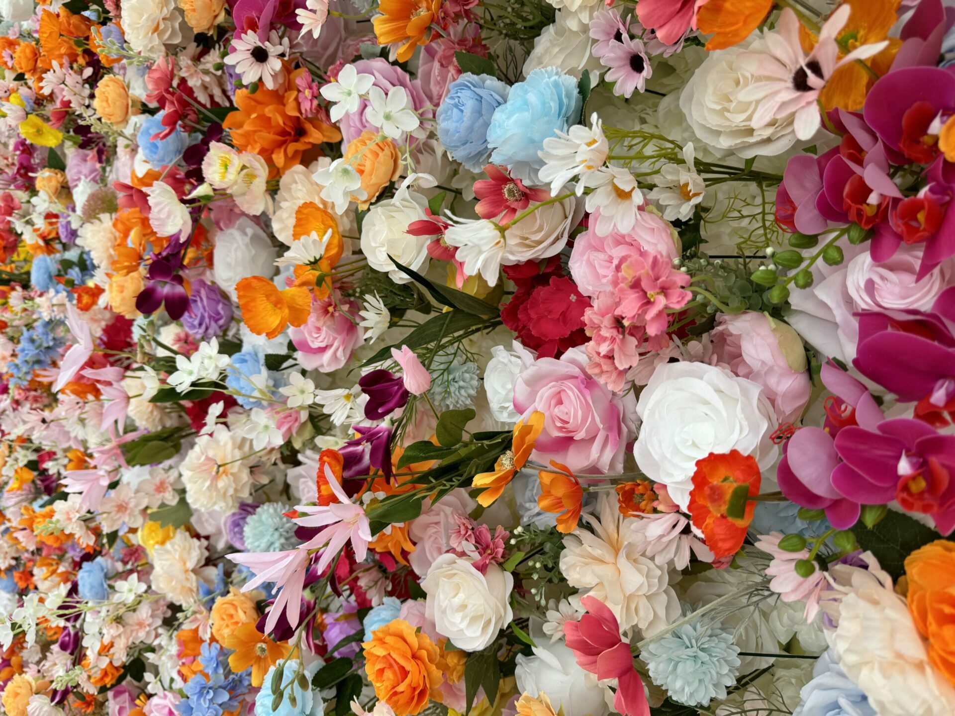 W001 colorful flower wall backdrop for event wedding decoration