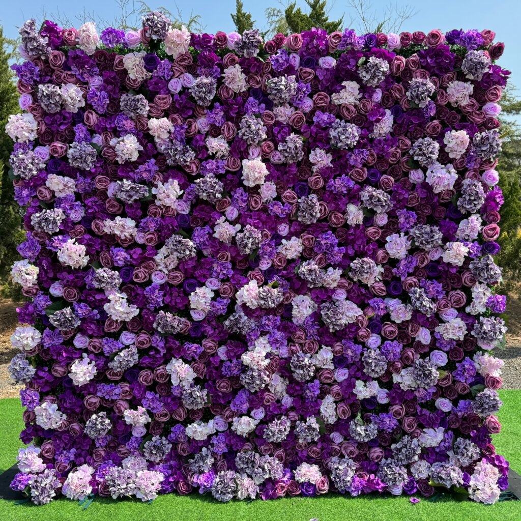 W021 purple hydrangea flower wall for wedding event party decor 8*8ft
