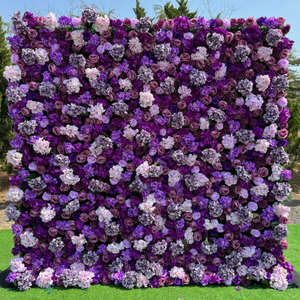 W021 purple hydrangea flower wall for wedding event party decor 8*8ft