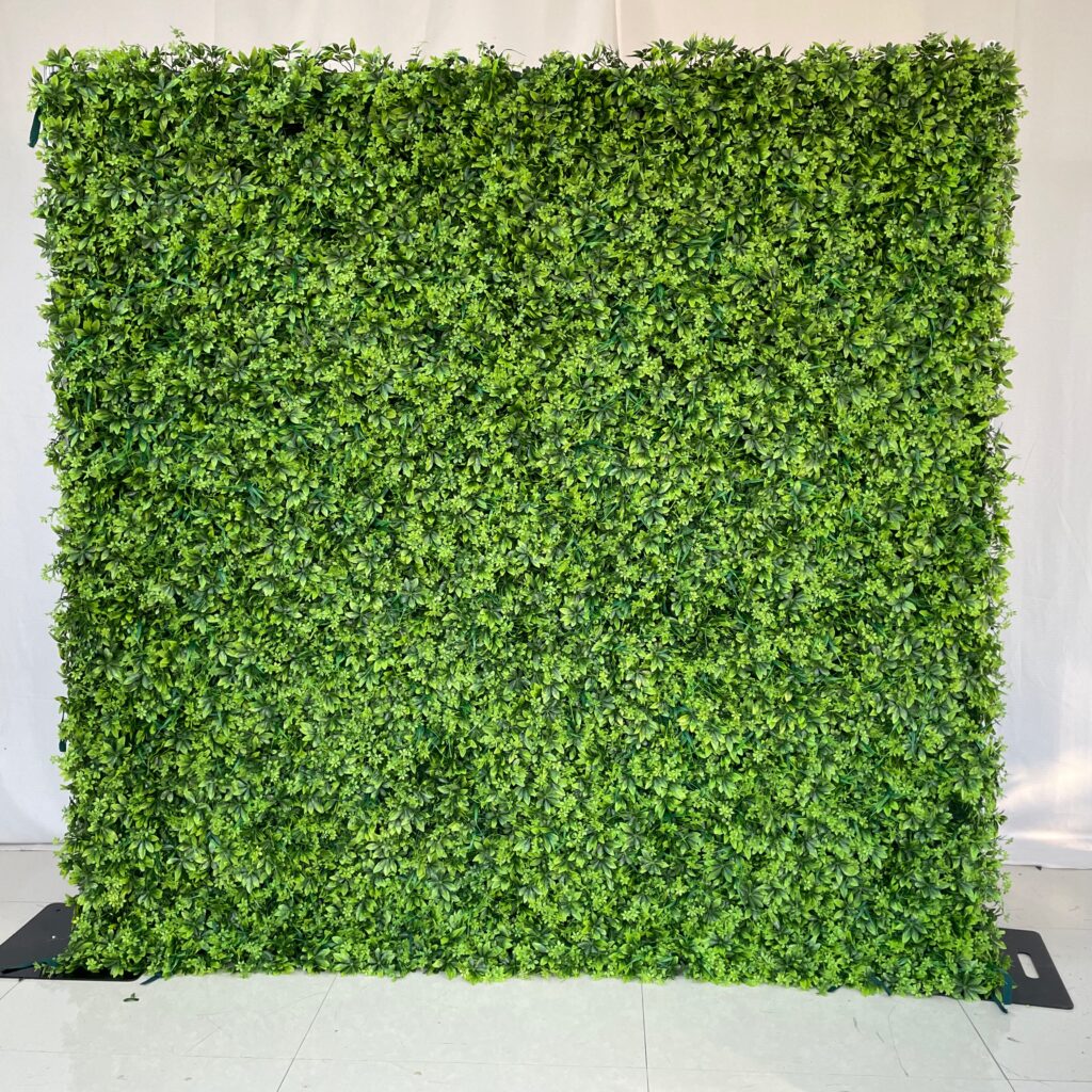 W015 5D grass greenery wall floral backdrop 8*8ft for wedding decor