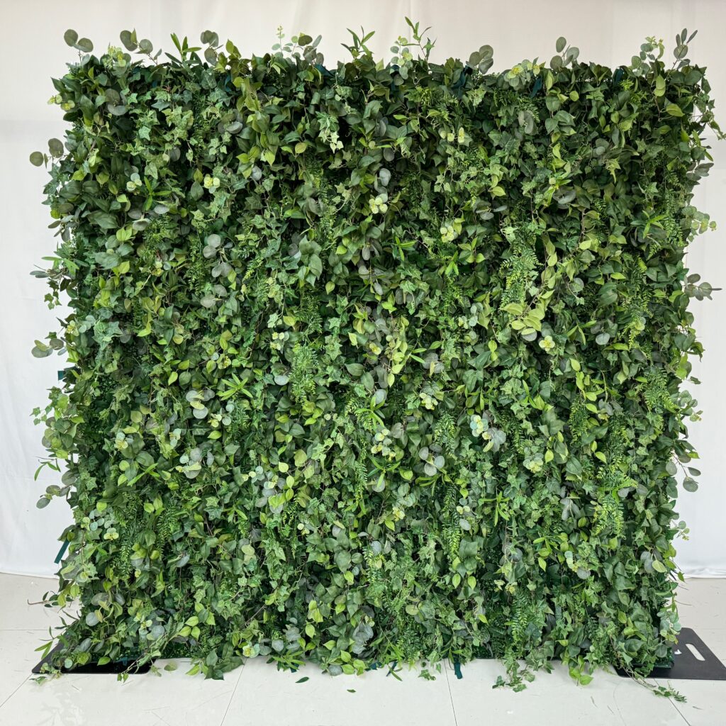 W013 grass greenery wall  roll up floral backdrop 8*8ft for wedding decor