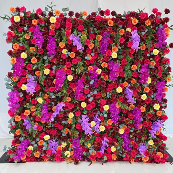 W018 hot sale coloful flower wall for wedding event party decor 8*8ft