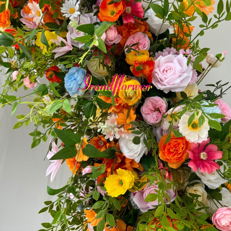 A009 factory direct garden colorful flower arch for wedding backdrop event decor