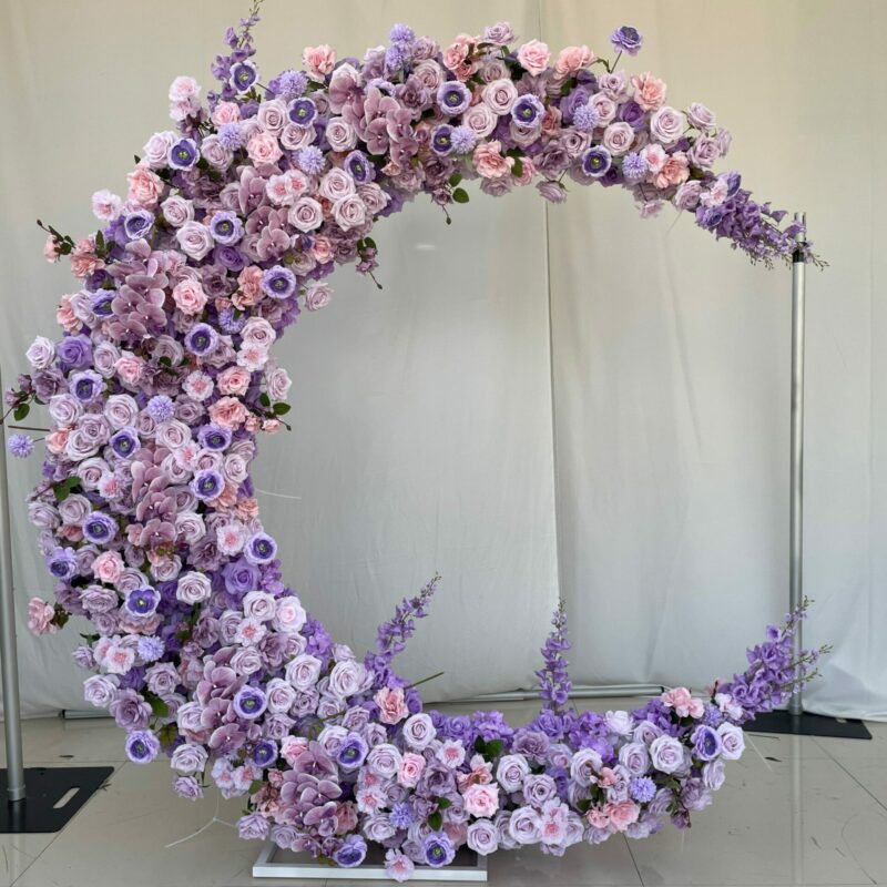 A012 purple moon shaped arch pretty backdrop for events decor