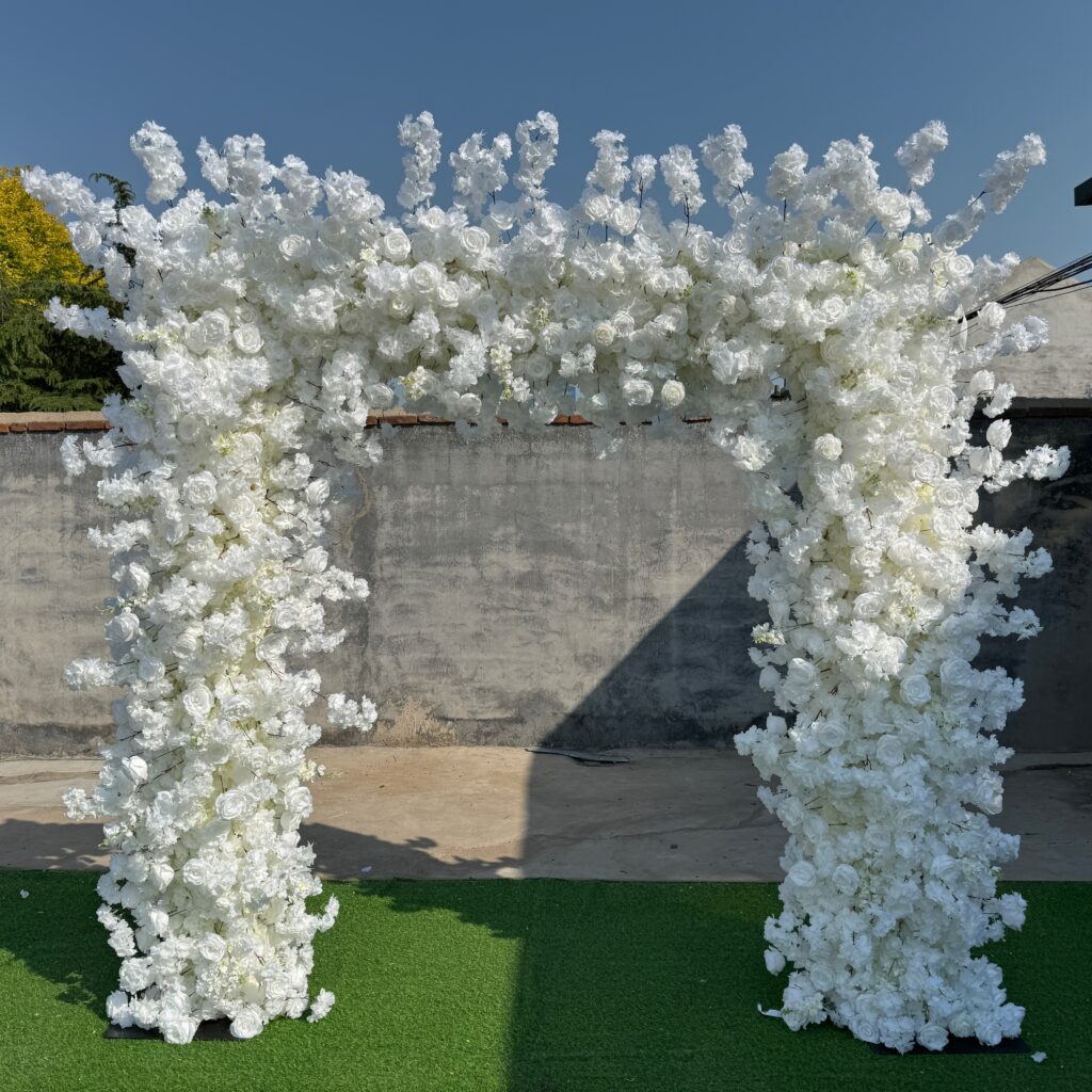 A003 8*8ft flower white cherry blossom square shaped arch floral backdrop  flower arch for wedding events