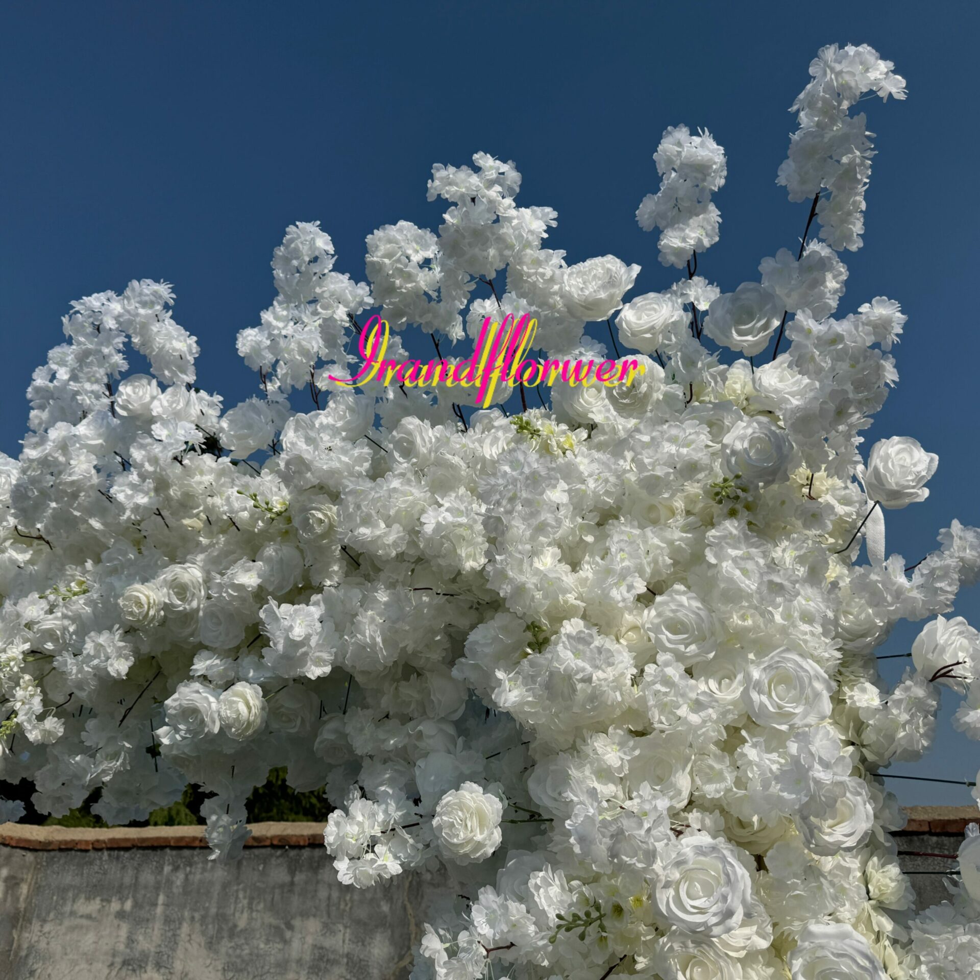 A003 8*8ft flower white cherry blossom square shaped arch floral backdrop  flower arch for wedding events