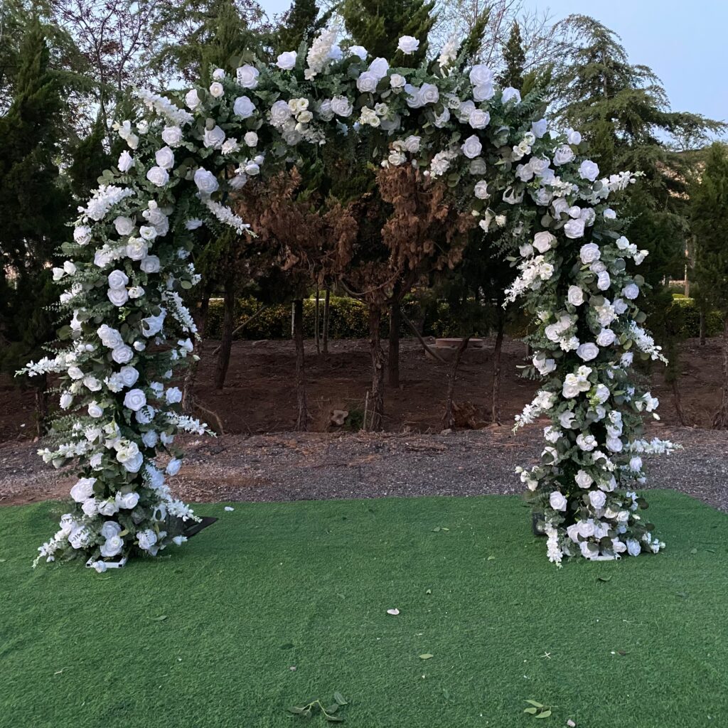 A010  hot white and green garden arch  U shaped stand arch