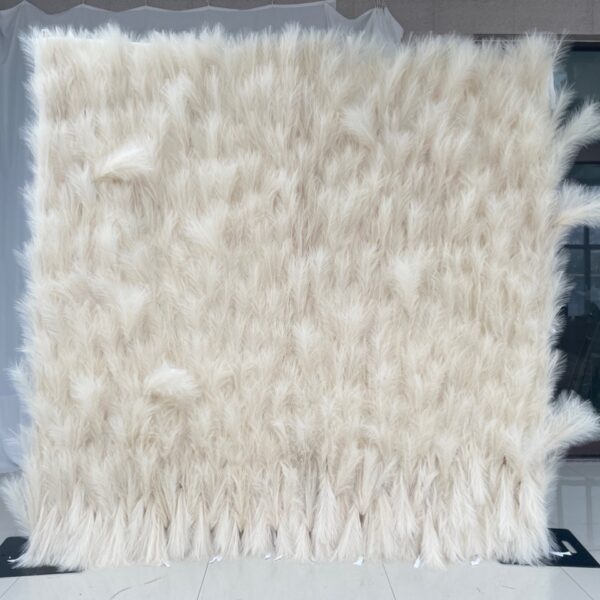 W045 8*8 ft white reeds flower wall backdrop fabric panel for wedding