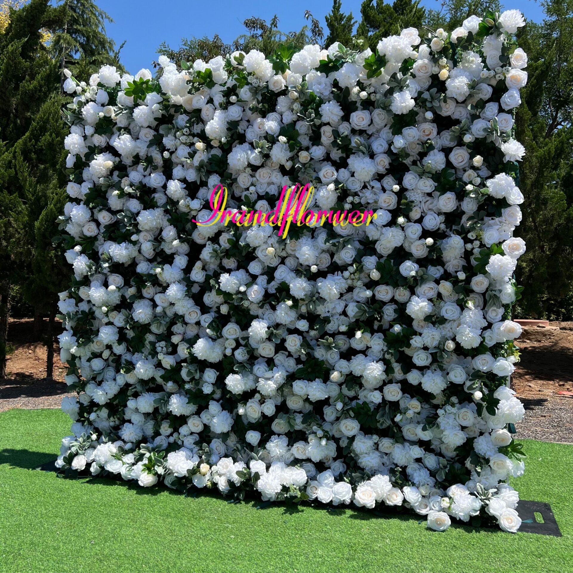 W003 5D green flower wall backdrop colorful for event wedding decoration