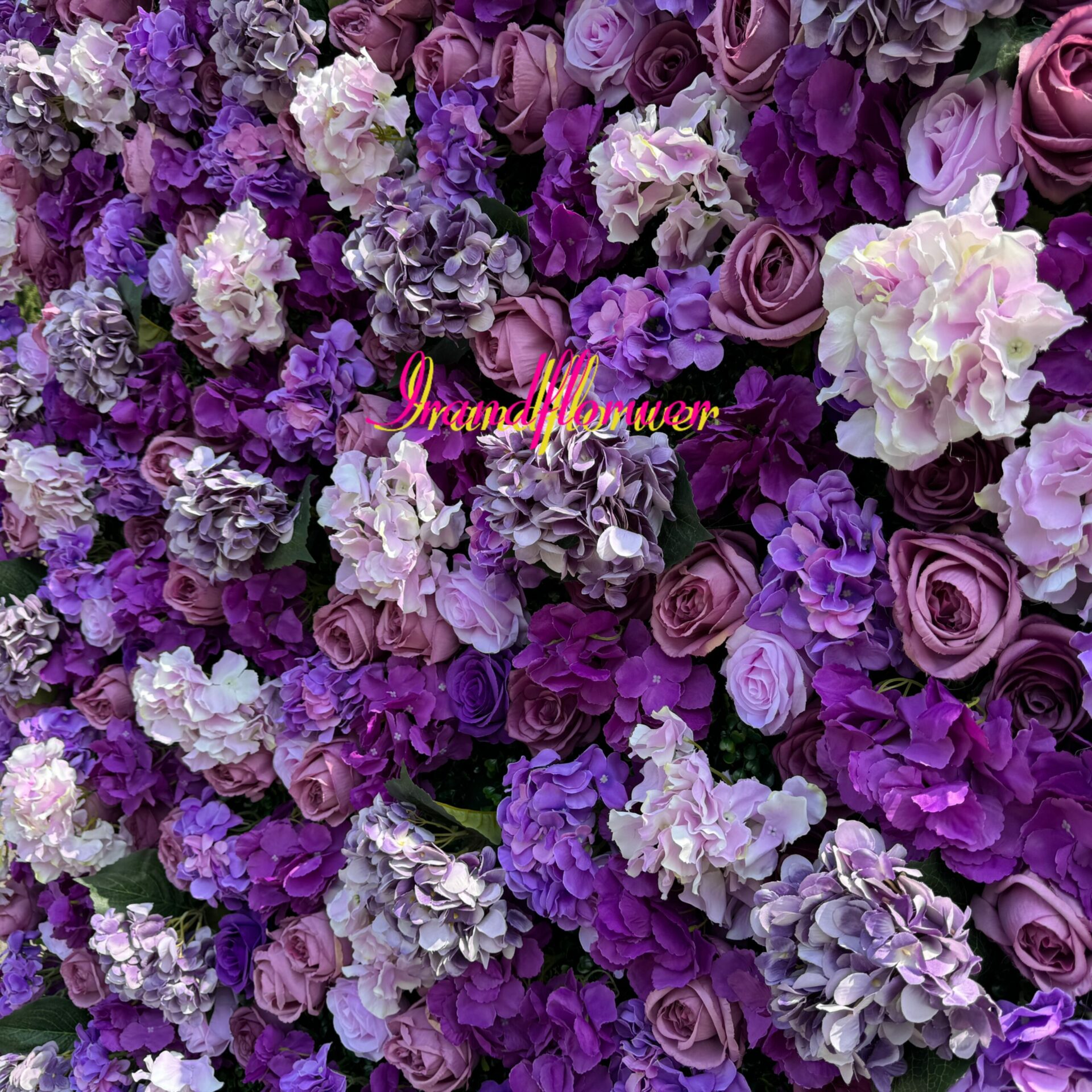 W021 purple hydrangea flower wall for wedding event party decor 8*8ft
