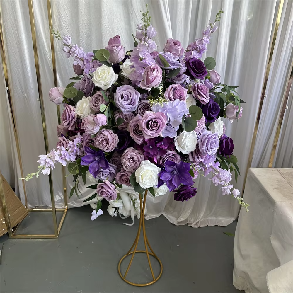 B001 40/50/60 cm purple flower centerpiece table arrangement for wedding decor