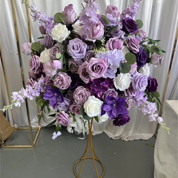 B001 40/50/60 cm purple flower centerpiece table arrangement for wedding decor