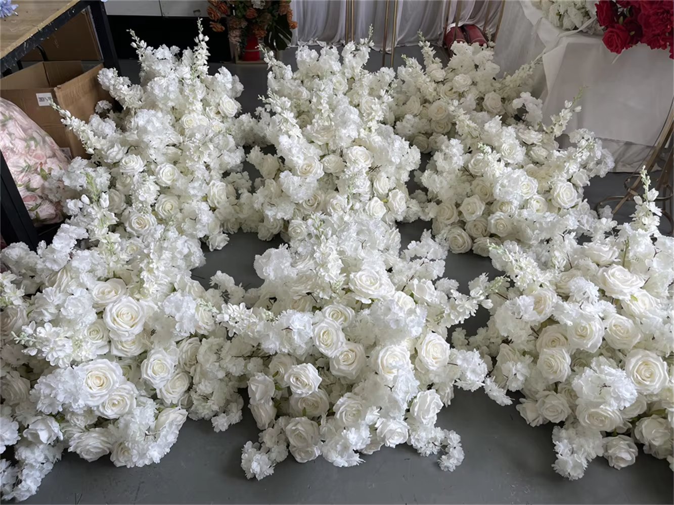 B002 Wholesale white rose artificial flower centerpieces for wedding flower table centerpiece flower ball for event decoration