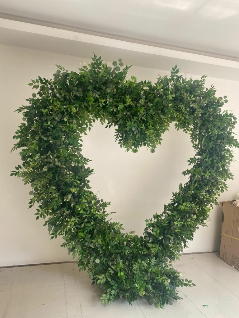 A015  greenery heart arch backdrop for wedding decor baby shower backdrop