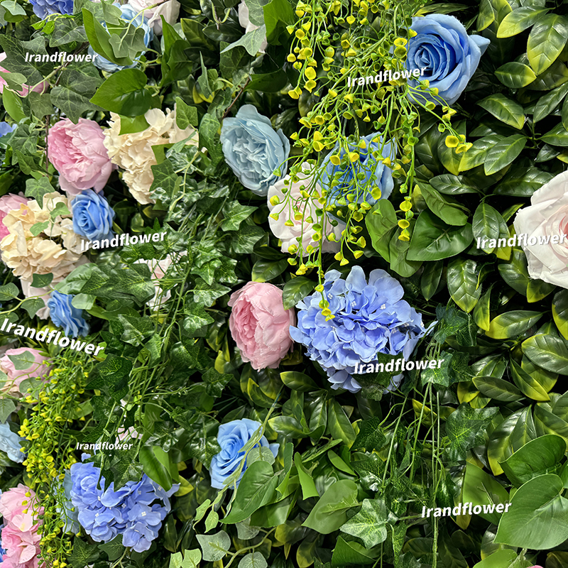 W065 Silk floral backdrop greenery wall with colorful flowers for event  decoration